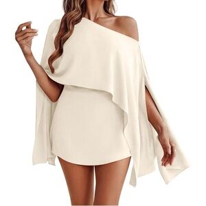 Elegant Off-Shoulder Cream Dress